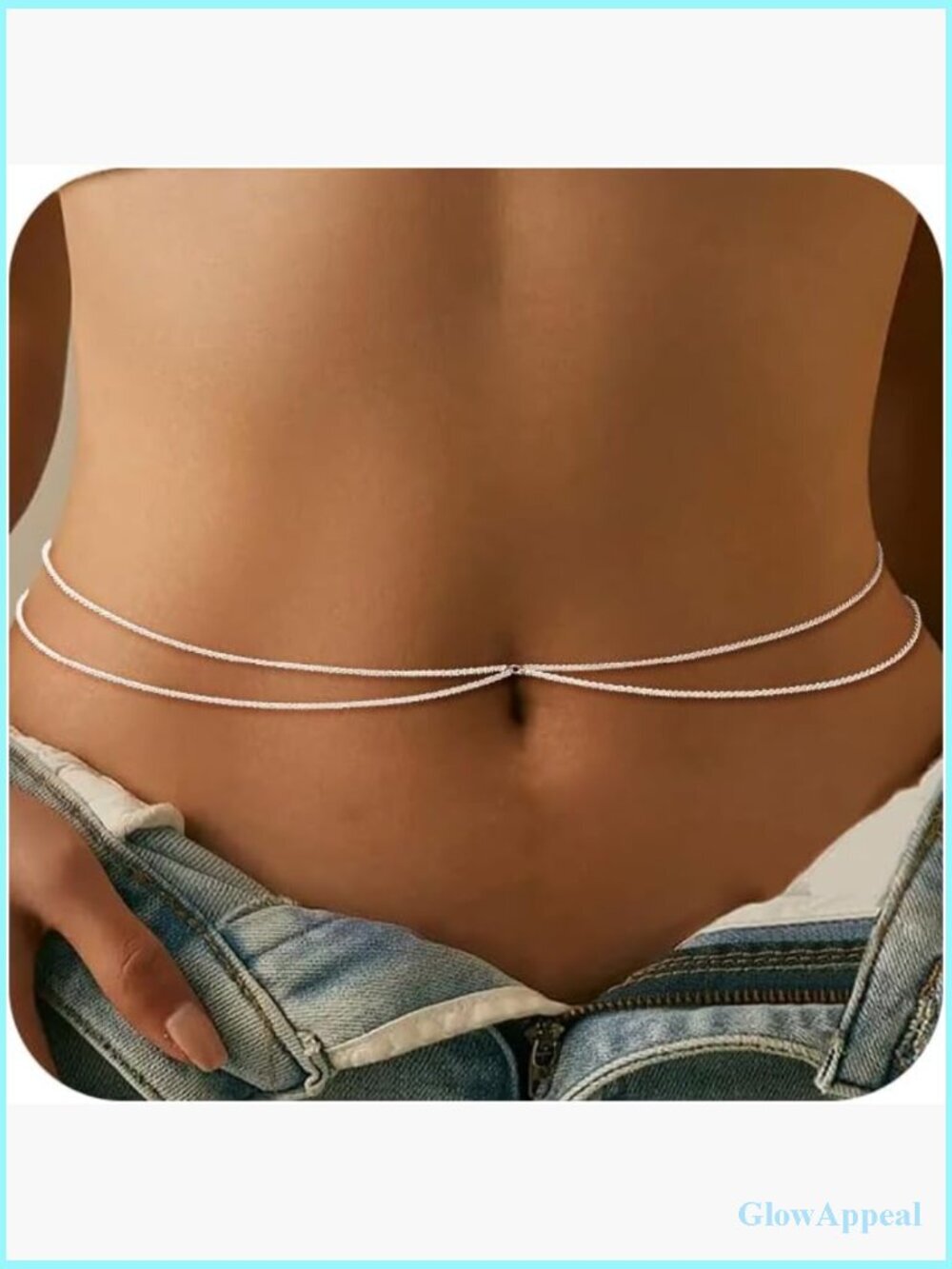 Dainty 14k Gold Plated Waist Chain Body Jewelry Belly Chain Beach Bikini